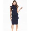 Blue Work Dress Women Office Pencil Dress